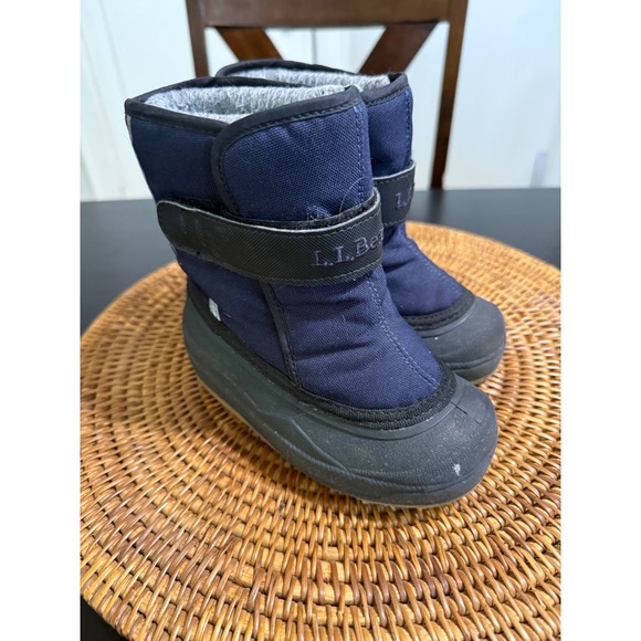 L.L. Bean Other - LL Bean Kids Snow Boots Navy Blue Black Fleece Lined Winter Boots